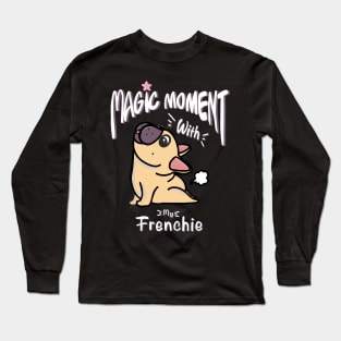 French bulldog yoga pose and fart magic moment Long Sleeve T-Shirt